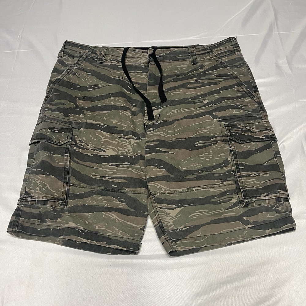 Rothco Cargo Shorts Mens Large Tiger Stripe Camo Military BDU Drawstring Baggy